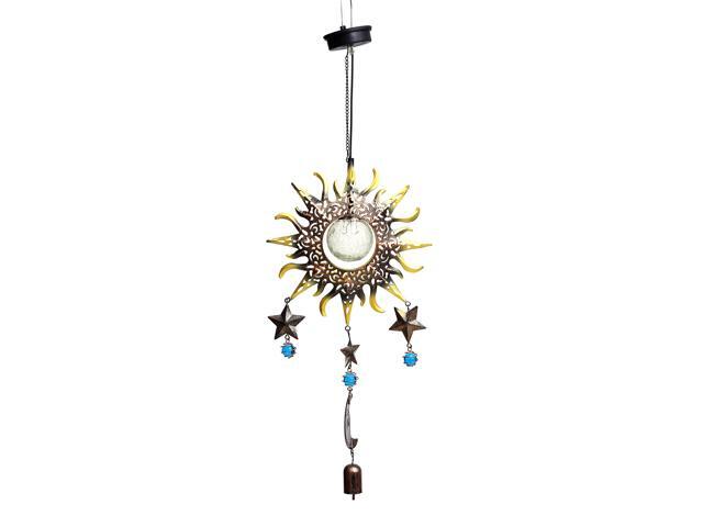 Solar-powered Hanging Light with Wind-bell White Light Outdoor LED Solar Light for Garden Yard Festival Party Decor
