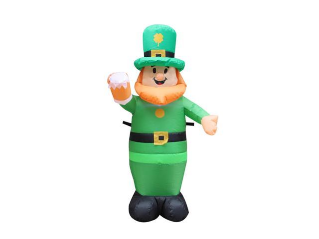 328FT LED Light Up Inflatable St Patrick's Day Decoration Waving Inflatable Lighted Leprechaun Inflatable Decoration Home Party Blow up Yard Lawn
