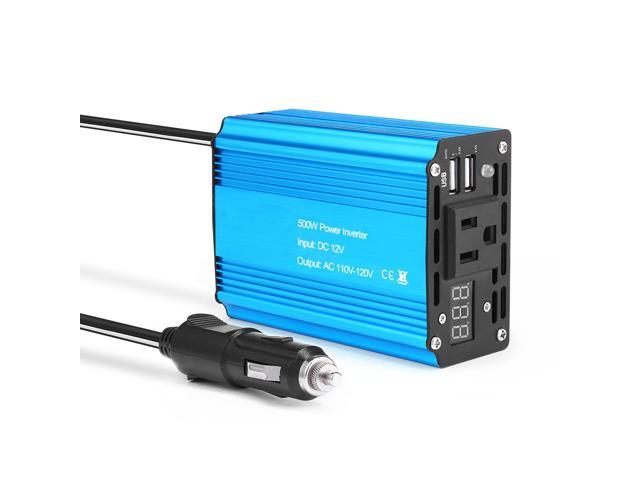 Car Power Inverter Solar Power Inverter 500W DC 12V to AC 110V Modified Sine Wave Converter with Dual USB Interface LED Indicator