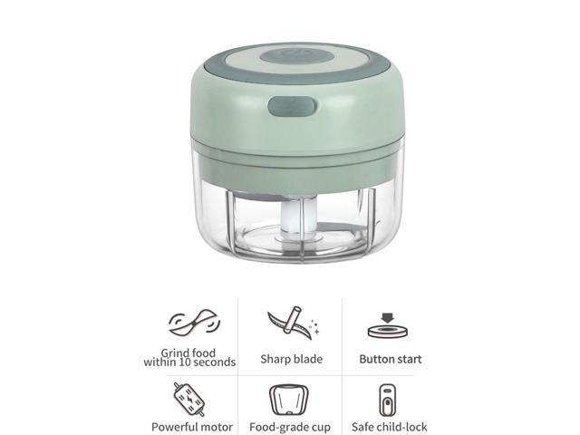 Household Electric Mini Garlic Chopper Food Chopper with Two Blade Vegetable Chopper Mini Chopper for Garlic/Onions/Vegetables/Salad/Pepper