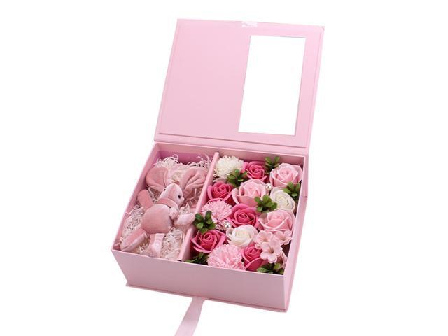 Soap Rose Flower in Gift Box Artificial Flowers Scented Forever Soap Rose Flower Bouquet Present for Women Mother's Day Valentine Romantic Wedding