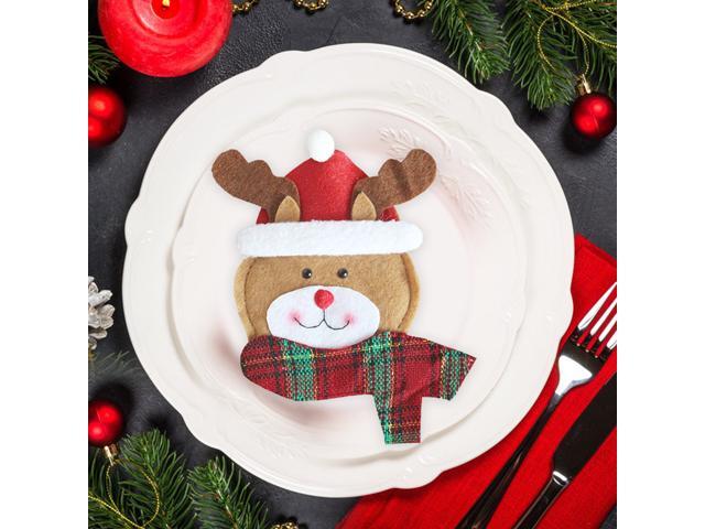 Christmas Silverware Holders Party Dinner Table Dinnerware Decorations Supplies Christmas Cutlery Holders Knife and Fork Bags Table Decoration