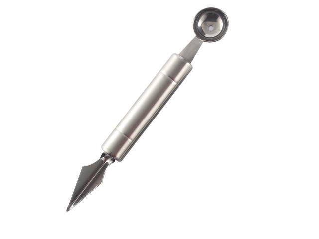 Melon Baller Scoop Stainless Steel Fruit Decoration Carving Knife Ice Cream Sorbet Dessert Dual Function Ball Spoon DIY Cooking Spoon for Kitchen
