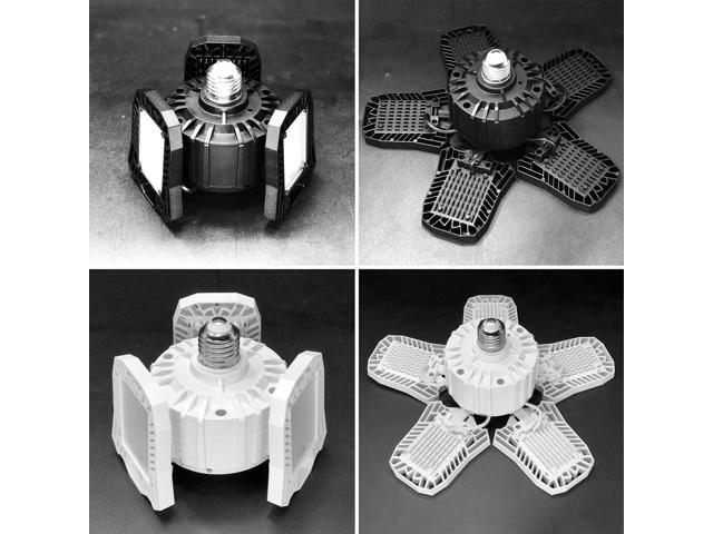 Garage Lights Deformable Lights Ceiling Folding Bulb with Adjustable Panels for Garage Workshop Warehouse