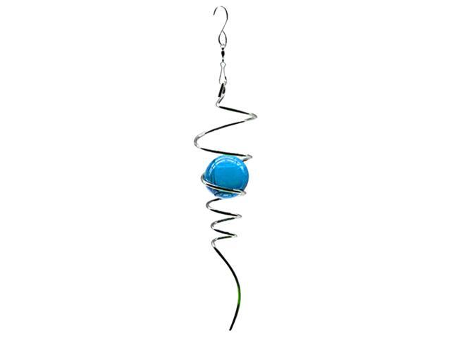 Stainless Steel Mirror Face Crystal Ball Rotate Suspension Wind Chime Pendant