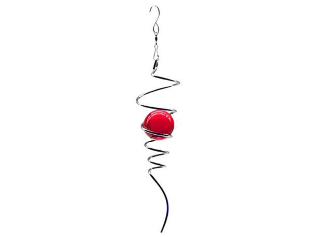 Stainless Steel Mirror Face Crystal Ball Rotate Suspension Wind Chime Pendant