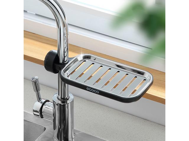 Kitchen Sponge Holder Brush Soap Organizer Faucet Storage Rack Sink Caddy Sponge Holder Shower Tray Stainless Steel Drainer Shelf