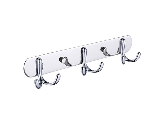 Hook Rack Coat Towel Clothes Hanger Hook Rack Wall Mount Heavy Duty Stainless Steel Hook Rack Rail for Bathroom Kitchen Bedroom
