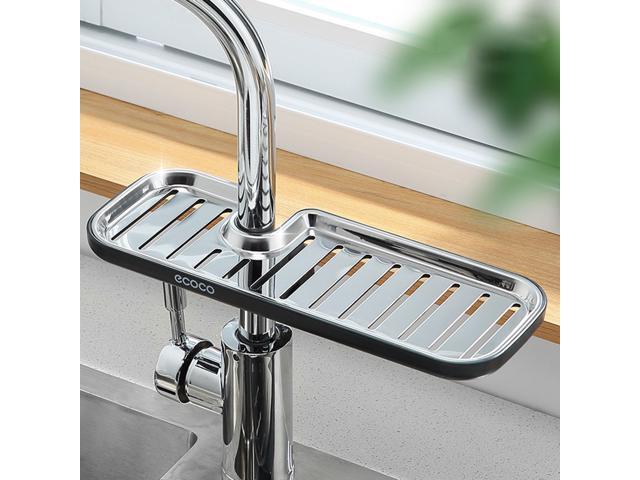 Kitchen Sponge Holder Brush Soap Organizer Faucet Storage Rack Sink Caddy Sponge Holder Shower Tray Stainless Steel Drainer Shelf