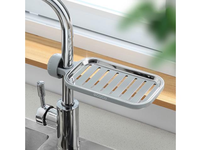 Kitchen Sponge Holder Brush Soap Organizer Faucet Storage Rack Sink Caddy Sponge Holder Shower Tray Stainless Steel Drainer Shelf