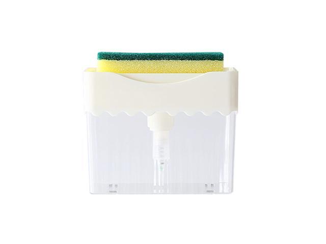 Soap Dispenser & Sponge Set Kitchen Dish Soap Dispenser Counter Top Sink Dispenser Soap Pump Dispenser and Sponge Holder for Kitchen Sink