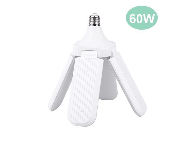 AC 175-265V Foldable LED Light Deformable Garage Light LED Ceiling Lights Fan Blade Light Bulb with 4 Adjustable Blades E26/E27 Cold White Light