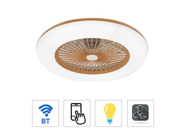 110V-120V Ceiling Fan with Lighting Dimmable LED Lights APP Mobile Phone Control BT Connection with Remote Control for Bedroom Living Room Dining Room