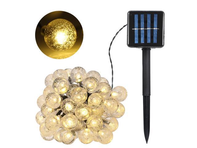 5W 17Meters/ 558Ft 100LEDs Solar Powered Energy Ball Outdoor String Light Lawn Lamp Constant Bright & Flashing Double Dual Lighting Modes IP65