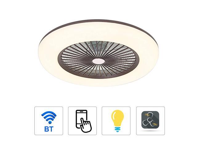 180V-265V Ceiling Fan with Lighting Dimmable LED Lights APP Mobile Phone Control BT Connection with Remote Control for Bedroom Living Room Dining Room