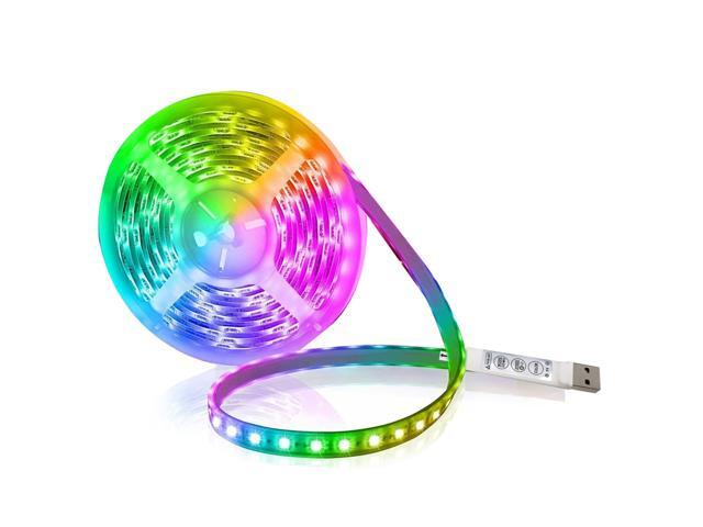 LEDs Strip Light Set USB RGB Flexible LEDs Rope Lighting Mini 3 Button Cuttable Self-adhesive LEDs Strips for Home Party Decoration Restaurant KTV