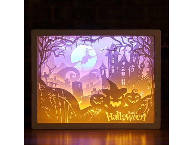 3D Paper Carving Night Light LED Papercut Light Box Sculptures Frame Gift Decorative Desktop Lamp
