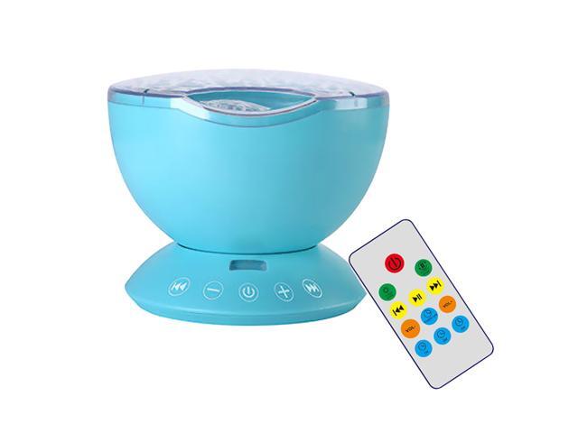USB Ocean-wave Projector Light Remote Control 7 Lighting Modes Timer Function Music Speaker Machine LEDs Baby Night Light for Bedroom Decoration