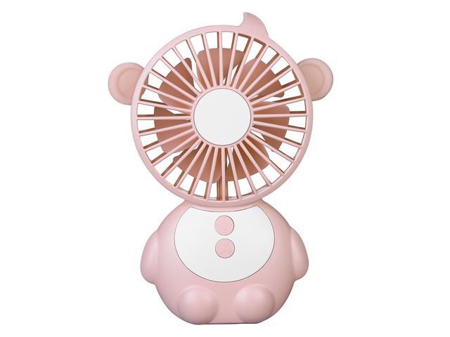DC5V 12-4W 3 Levels Wind Speed Adjustable Mini USB Powered Operated Fan with LED Light Dimmable Built in High Capacity 1200Mah Rechargeable