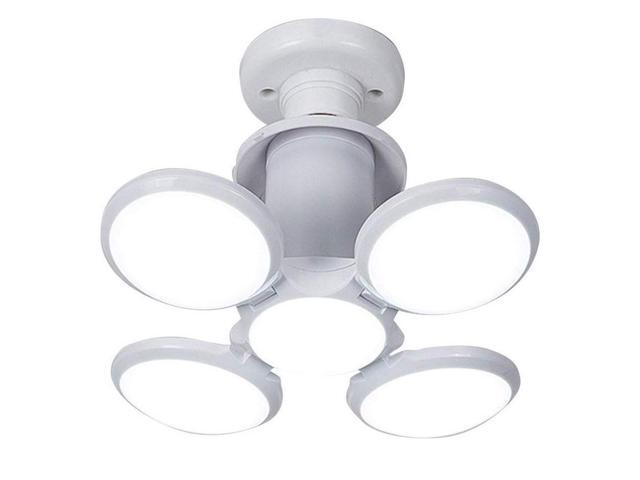 LED Garage Lights Deformable 40W LED Basement Lights E26/E27 LED Light Bulb Ceiling Lighting Daylight Lamps with 4 Adjustable Panels for Workshop