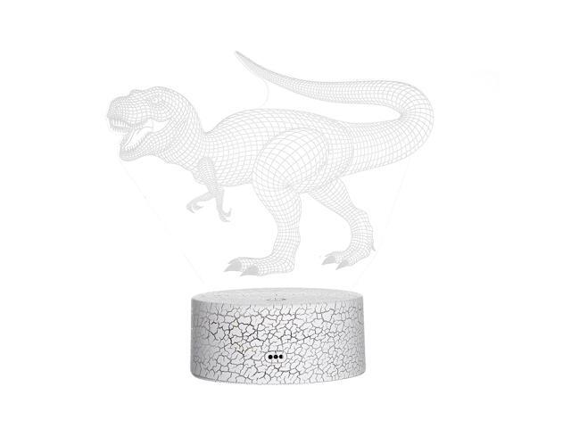 3D Dinosaur Night Light 3D Led Illusion Lamp 3/7 Colors Changing Lights Bedside Table Desk Lamp with Touching Control for Kids Gifts Home Decoration