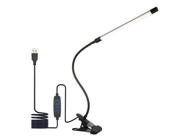 LEDs Clip-on Desk Lamp Dimmable Reading Light 3 Lighting Modes & 10 Brightness Levels Flexible Lighting Angle for Bed Headboard Office Workbench