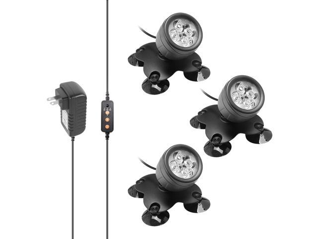 3PCS 4 LEDs RGB Underwater Diving Lamp Submarine Light Kit Set with Remote Controller Line Control Rotatable Illumination Angle IP65 Water