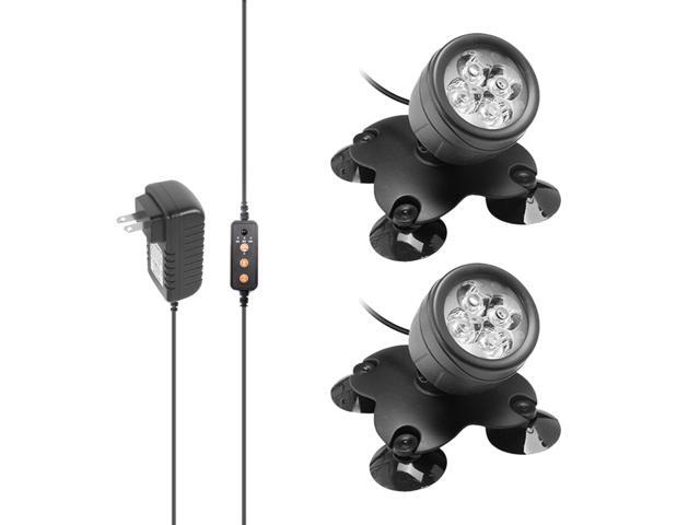 2PCS 4 LEDs RGB Underwater Diving Lamp Submarine Light Kit Set with Remote Controller Line Control Rotatable Illumination Angle IP65 Water