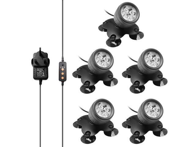 5PCS 4 LEDs RGB Underwater Diving Lamp Submarine Light Kit Set with Remote Controller Line Control Rotatable Illumination Angle IP65 Water