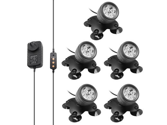 5PCS 4 LEDs RGB Underwater Diving Lamp Submarine Light Kit Set with Remote Controller Line Control Rotatable Illumination Angle IP65 Water