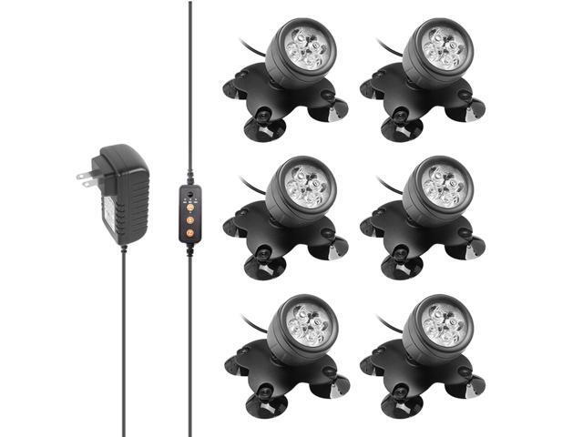 6PCS 4 LEDs RGB Underwater Diving Lamp Submarine Light Kit Set with Remote Controller Line Control Rotatable Illumination Angle IP65 Water