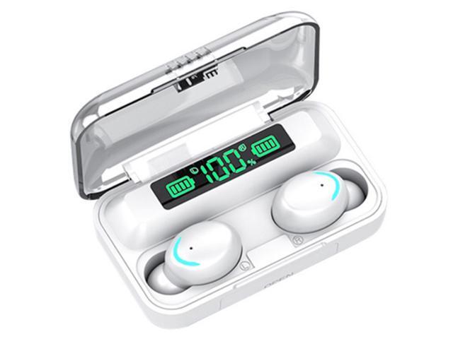 F9-5B BT50 Cordless Earphones Auto Pairing Noise Cancelling with Sweatproof Waterproof Power-Bank Function