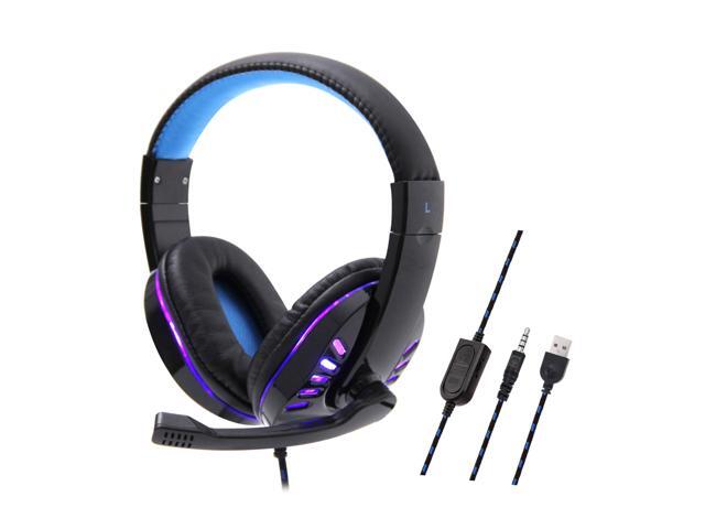 SY755MV Luminous Game Headphone Over-ear Gaming Headset with Microphone PC Gamer 35mm Headphones Noise Cancelling Compatible with PS4 Xbox Laptop