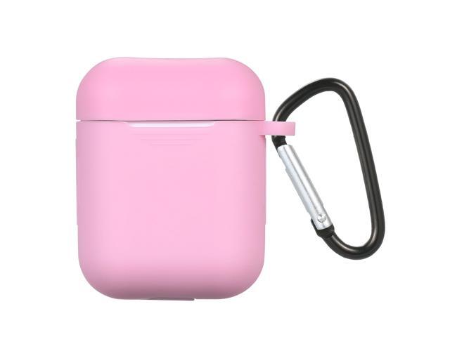 Silicone Headphones Case Replacement for Apple AirPods Wirelessly BT Headset Protective Earphone Cover with Carabiner