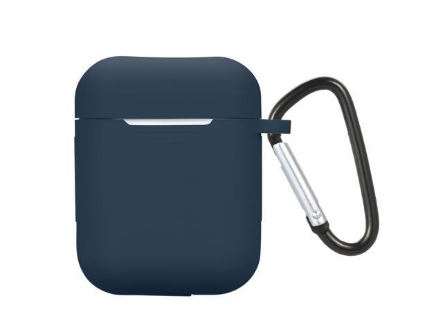 Silicone Headphones Case Replacement for Apple AirPods Wirelessly BT Headset Protective Earphone Cover with Carabiner