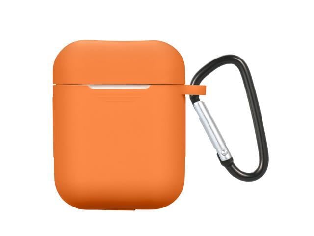 Silicone Headphones Case Replacement for Apple AirPods Wirelessly BT Headset Protective Earphone Cover with Carabiner