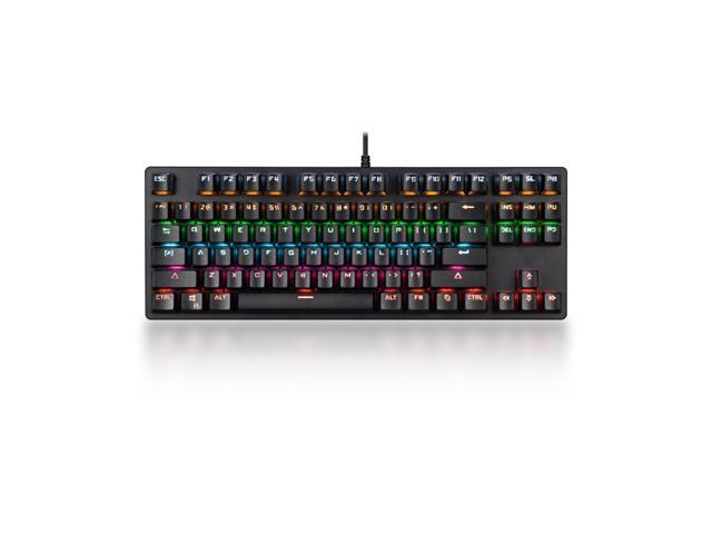 87-key Mechanical Keyboard Wired Keyboard RGB Backlit Keyboard Blue Switch/ 26-key Rollover/ Multimedia Combination Keys Black