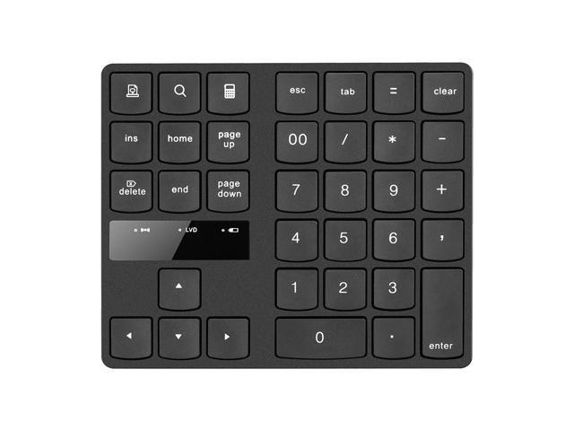 24G Wireless Numeric Keyboard Portable 35 Keys Financial Accounting Office Keyboard Built-in Rechargeable Battery Black
