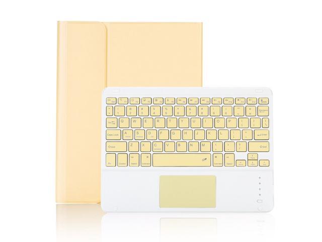 Keyboard Case with Detachable BT Keyboard Touchpad/Pen Slot Compatible with 2019ipad 102/ ipad air 105/ ipad pro105 Yellow