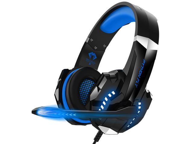 Python Fly G9000pro Gaming Headset with Noise Isolating 120-degree Adjustable Mic 40mm Driver Unit Wide Compatibility Blue