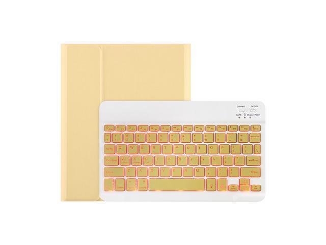 Keyboard Case with Backlight Detachable BT Keyboard Pen Slot Compatible with 2019ipad 102/ ipad air 105/ ipad pro105 Yellow