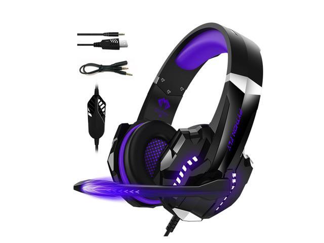 Python Fly G9000pro Gaming Headset with Noise Isolating 120-degree Adjustable Mic 40mm Driver Unit Wide Compatibility Purple