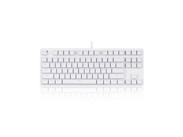 87-key Mechanical Keyboard Wired Keyboard RGB Backlit Keyboard Blue Switch/ 26-key Rollover/ Multimedia Combination Keys White