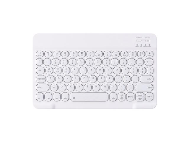 0301D Wireless BT Keyboard Ultra-thin Mini Round Keycap 78 Key Backlight Keyboard for Android/Windows/iOS Tablet/Laptop White