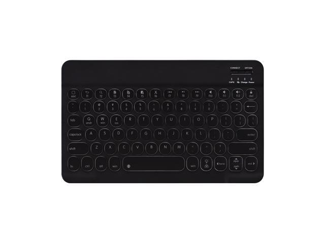 0301D Wireless BT Keyboard Ultra-thin Mini Round Keycap 78 Key Backlight Keyboard for Android/Windows/iOS Tablet/Laptop Black