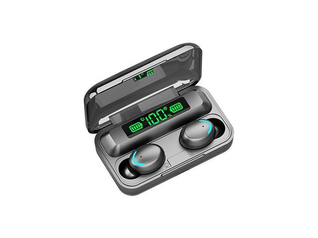 Wireless BT Headphone In-ear Sports Earbuds with LED Battery Display Screen Intelligent Touch Control Power Bank Function Black