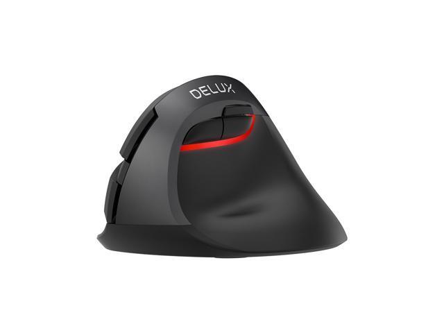 Delux M618mini GX Vertical Mouse 24GHz Wireless Optical Mouse Ergonomic Mice with 3-gear Adjustable DPI for PC Laptop Black
