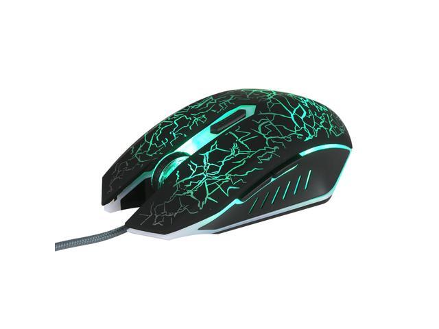 Wired Gaming Mouse 3600DPI Ergonomic Mouse Optical Mouse 4 Adjustable DPI levels/ 6 Buttons/ 7-color Breathing Light Black
