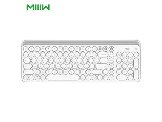 MIIIW 102 Keys Wireless BT & 24GHz Dual-mode Office Keyboard with Integrated Soft Rubber Bracket Multi-system Compatible White
