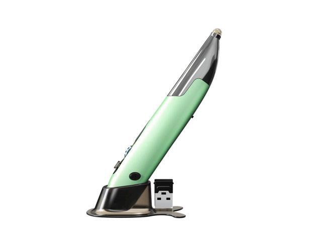 Three Mode 24G+BT30+50 Wireless Optical Pen Mouse 800/1200/1600DPI Rechargeable Pocket Pen Mouse for PC Laptop Computer Green